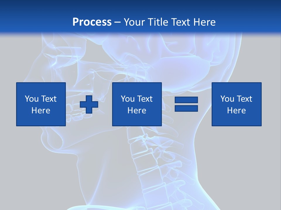 A Skeleton With A Blue Background Is Shown In This Powerpoint Presentation PowerPoint Template