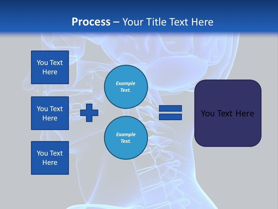 A Skeleton With A Blue Background Is Shown In This Powerpoint Presentation PowerPoint Template