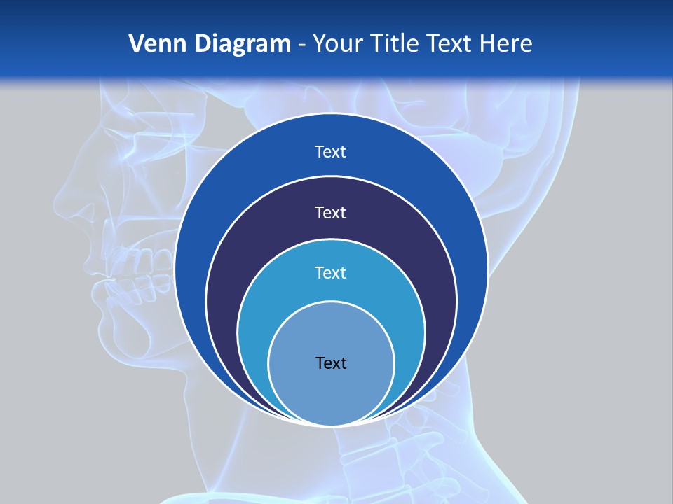 A Skeleton With A Blue Background Is Shown In This Powerpoint Presentation PowerPoint Template