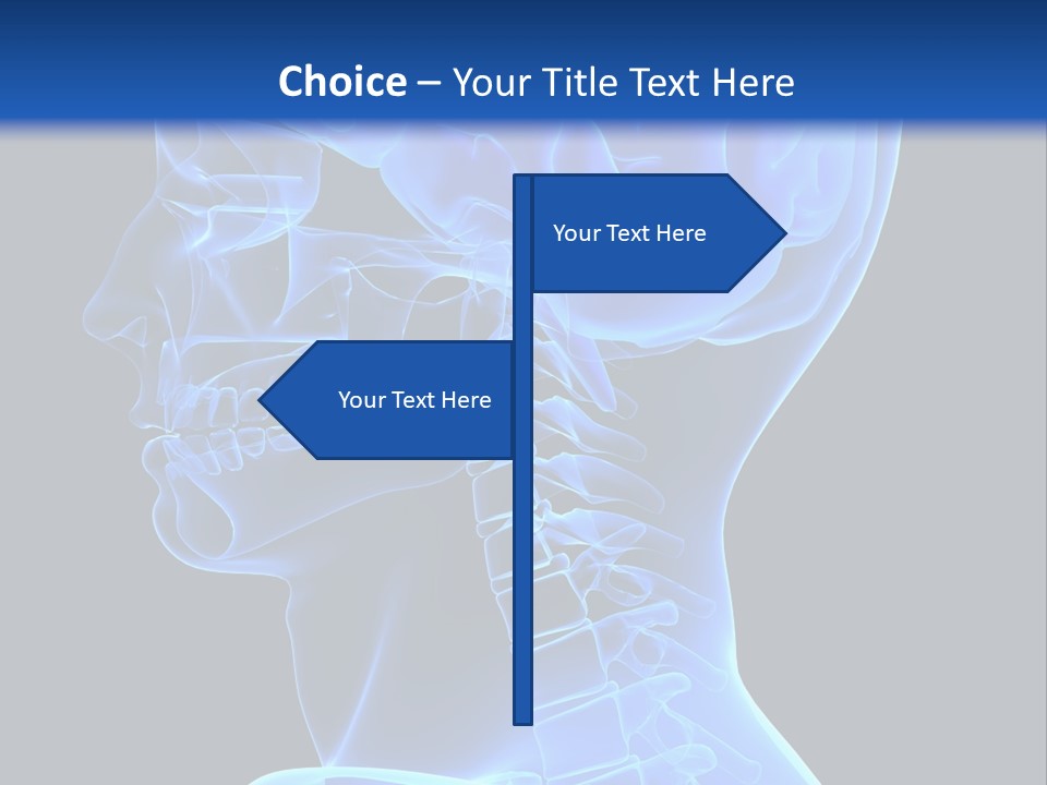 A Skeleton With A Blue Background Is Shown In This Powerpoint Presentation PowerPoint Template