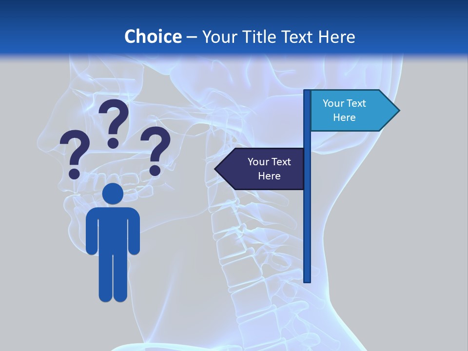 A Skeleton With A Blue Background Is Shown In This Powerpoint Presentation PowerPoint Template