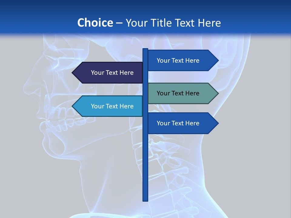 A Skeleton With A Blue Background Is Shown In This Powerpoint Presentation PowerPoint Template