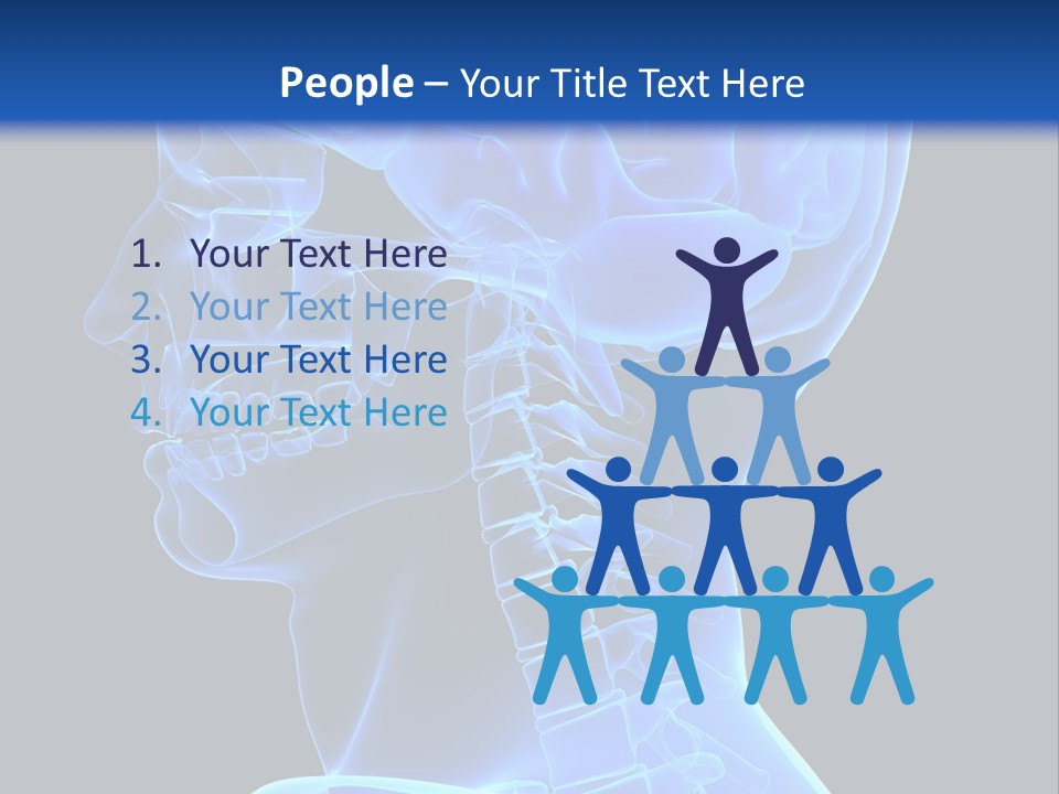 A Skeleton With A Blue Background Is Shown In This Powerpoint Presentation PowerPoint Template