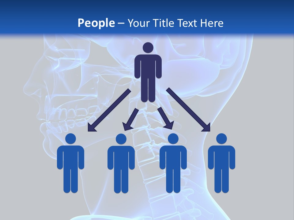 A Skeleton With A Blue Background Is Shown In This Powerpoint Presentation PowerPoint Template