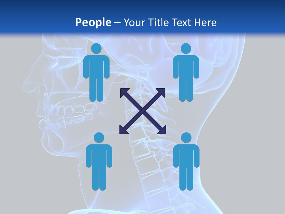 A Skeleton With A Blue Background Is Shown In This Powerpoint Presentation PowerPoint Template