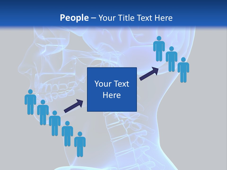 A Skeleton With A Blue Background Is Shown In This Powerpoint Presentation PowerPoint Template