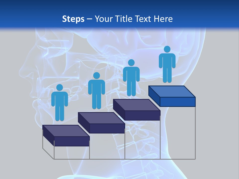 A Skeleton With A Blue Background Is Shown In This Powerpoint Presentation PowerPoint Template