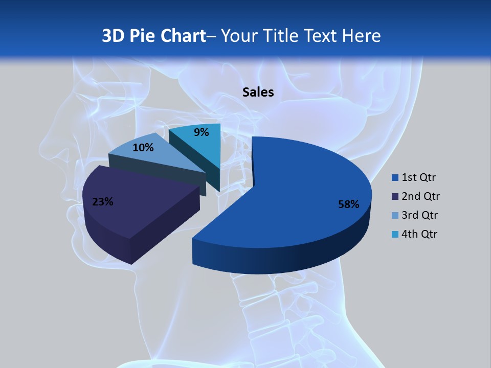 A Skeleton With A Blue Background Is Shown In This Powerpoint Presentation PowerPoint Template