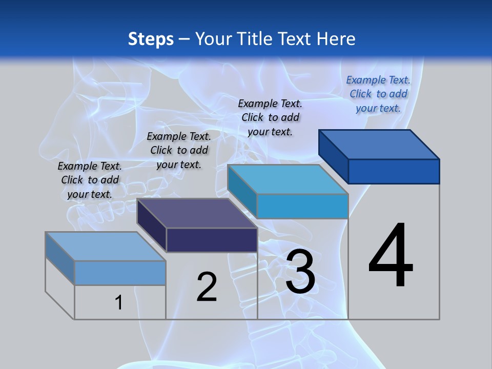 A Skeleton With A Blue Background Is Shown In This Powerpoint Presentation PowerPoint Template