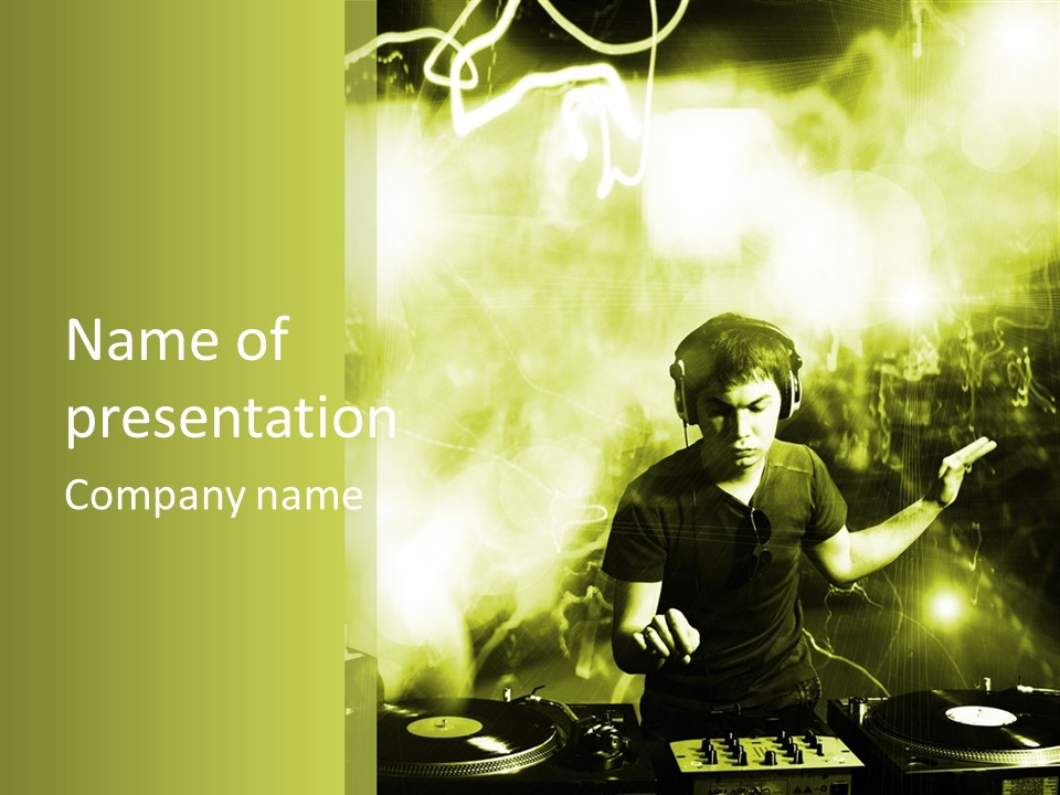 Electronic Headphones Club PowerPoint Template