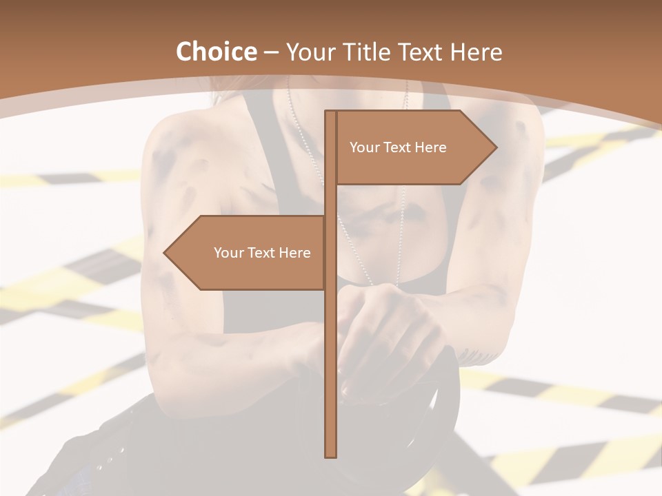 Construction Blonde Woman PowerPoint Template