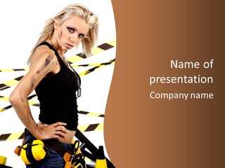 Screwgun Girl Danger PowerPoint Template