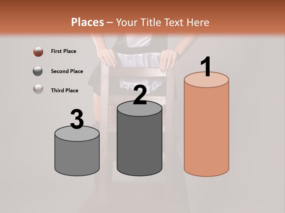 A Woman Sitting On Top Of A Wooden Chair PowerPoint Template