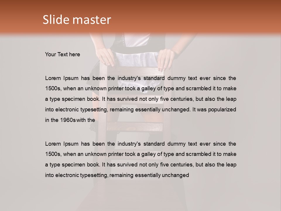 A Woman Sitting On Top Of A Wooden Chair PowerPoint Template