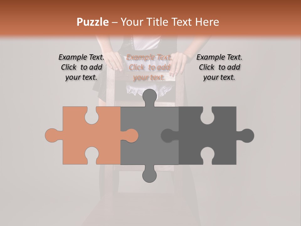 A Woman Sitting On Top Of A Wooden Chair PowerPoint Template