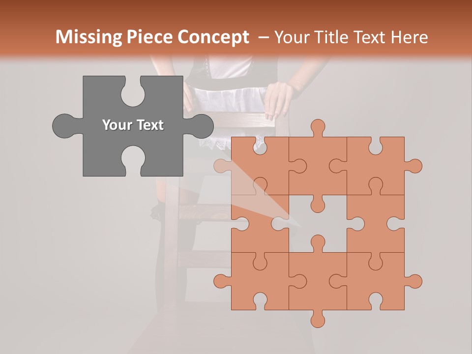 A Woman Sitting On Top Of A Wooden Chair PowerPoint Template