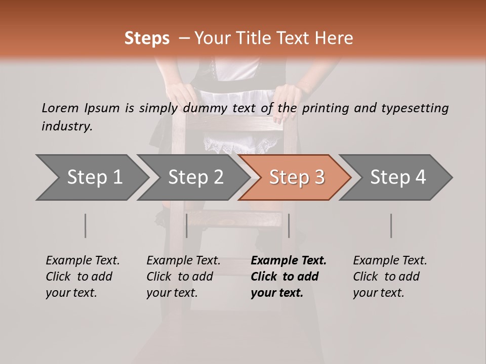 A Woman Sitting On Top Of A Wooden Chair PowerPoint Template
