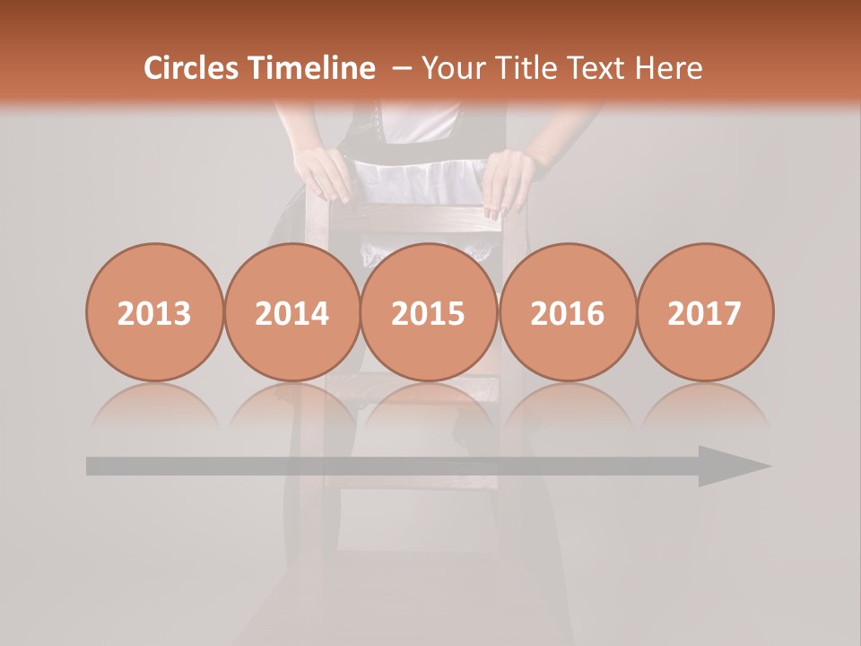 A Woman Sitting On Top Of A Wooden Chair PowerPoint Template