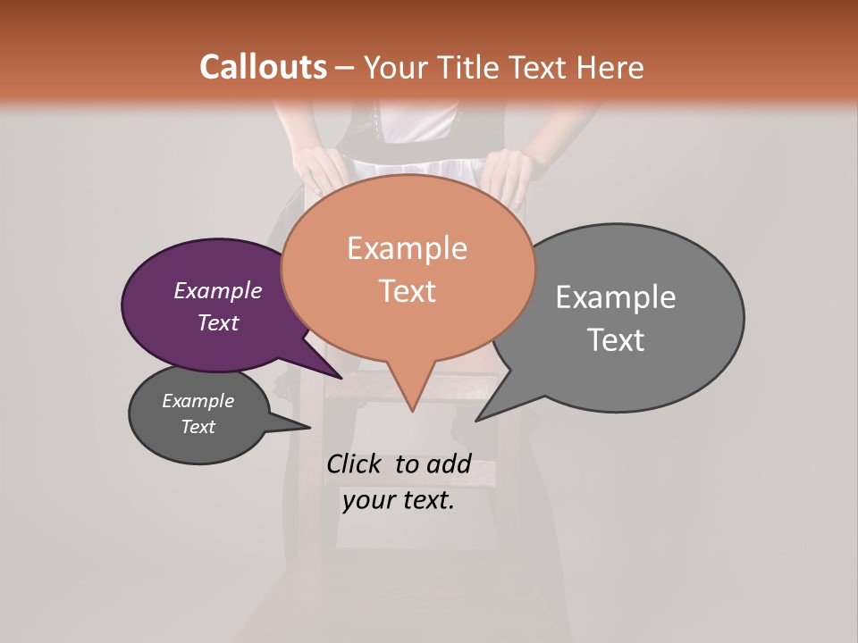 A Woman Sitting On Top Of A Wooden Chair PowerPoint Template