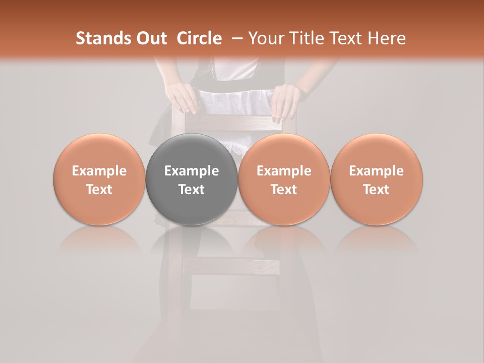 A Woman Sitting On Top Of A Wooden Chair PowerPoint Template