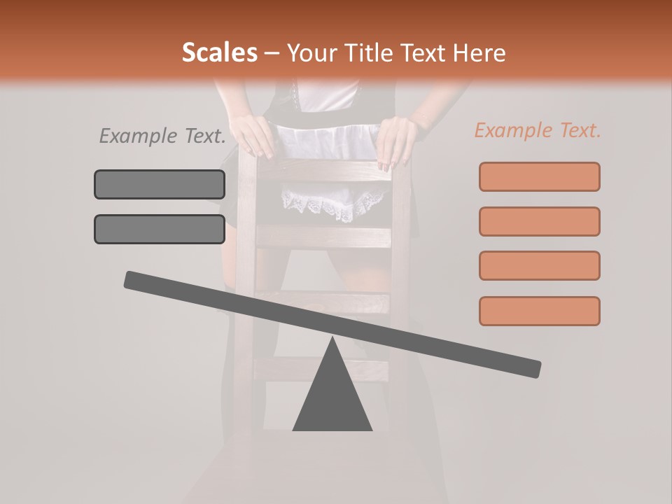 A Woman Sitting On Top Of A Wooden Chair PowerPoint Template