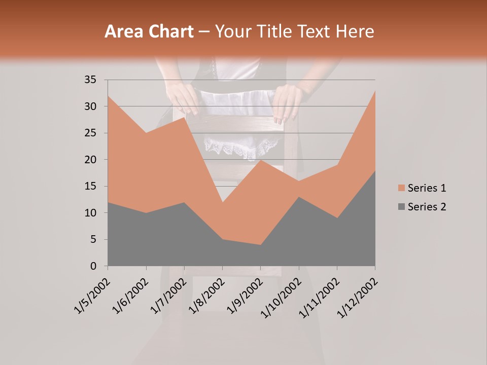 A Woman Sitting On Top Of A Wooden Chair PowerPoint Template