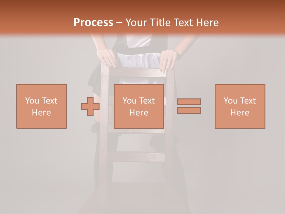 A Woman Sitting On Top Of A Wooden Chair PowerPoint Template