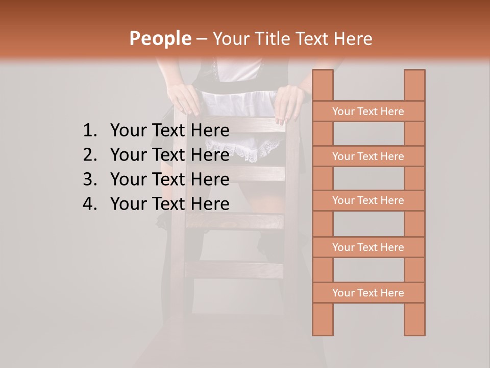 A Woman Sitting On Top Of A Wooden Chair PowerPoint Template