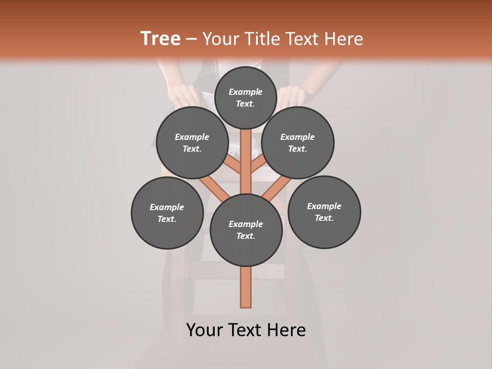 A Woman Sitting On Top Of A Wooden Chair PowerPoint Template