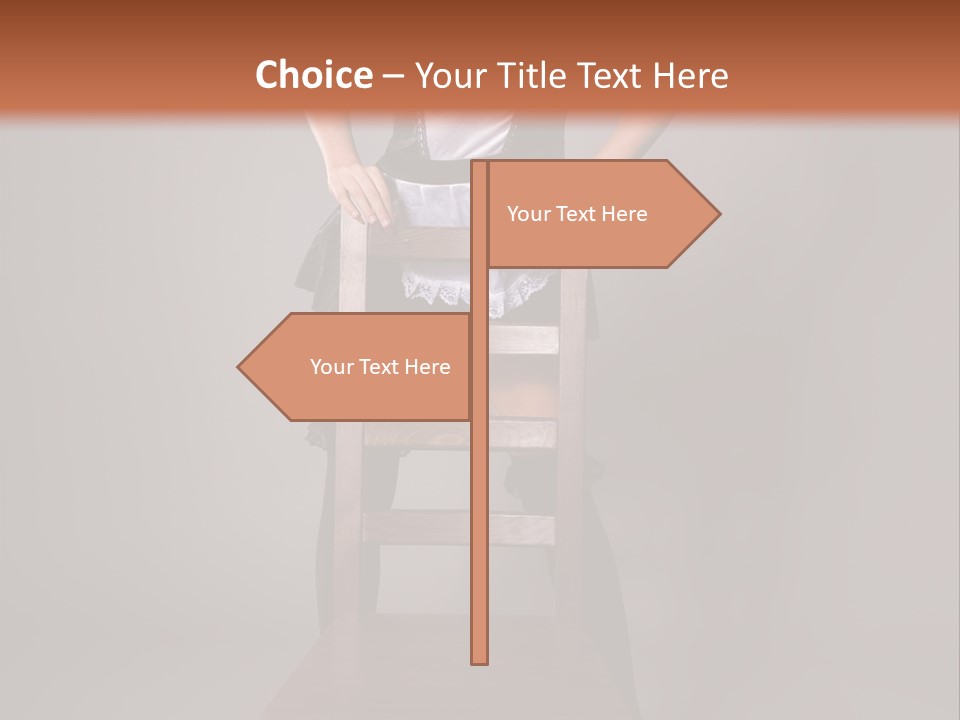 A Woman Sitting On Top Of A Wooden Chair PowerPoint Template