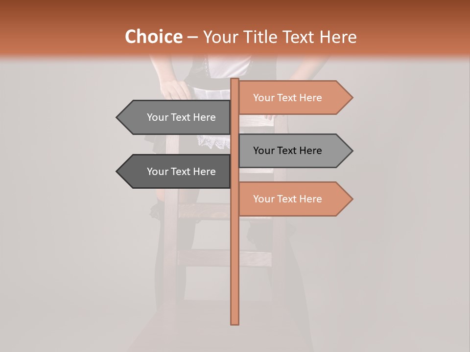 A Woman Sitting On Top Of A Wooden Chair PowerPoint Template