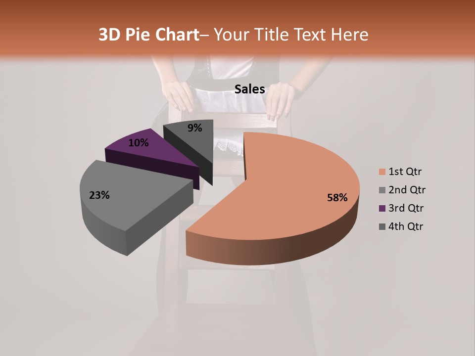 A Woman Sitting On Top Of A Wooden Chair PowerPoint Template