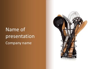 Spoon Kitchenware Holding PowerPoint Template