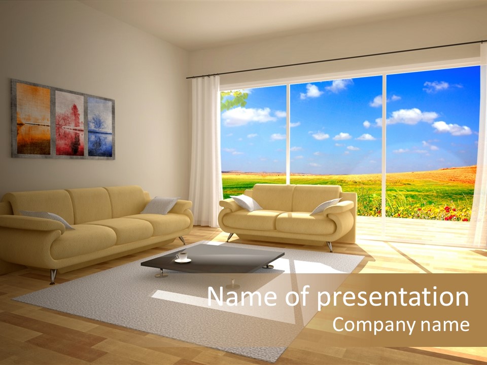 Clouds Light Carpet PowerPoint Template