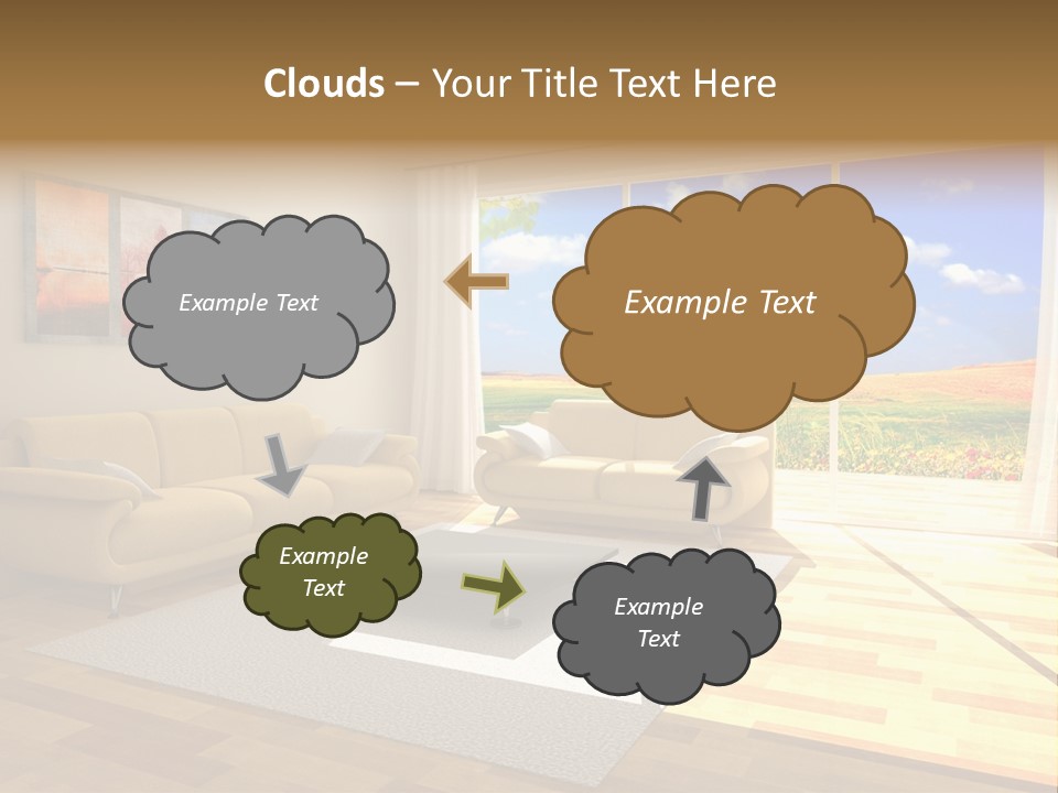 Clouds Light Carpet PowerPoint Template