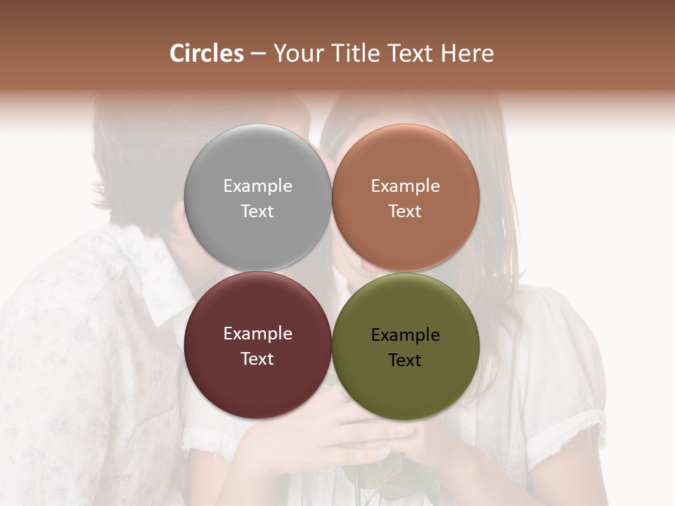 A Man Kissing A Woman With A Rose In Her Mouth PowerPoint Template