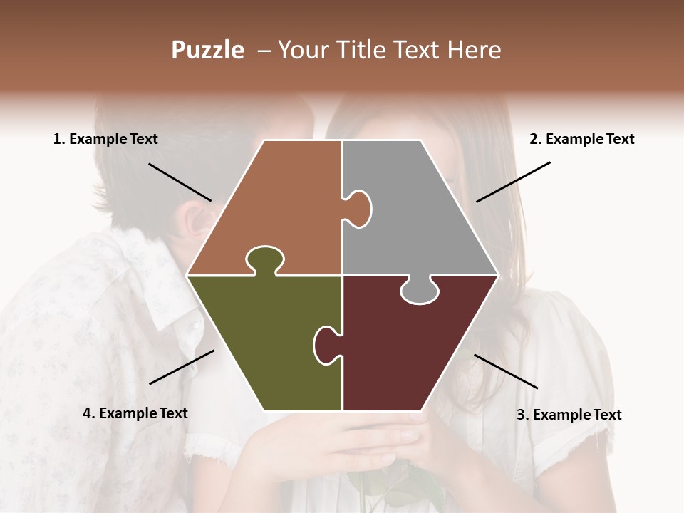 A Man Kissing A Woman With A Rose In Her Mouth PowerPoint Template