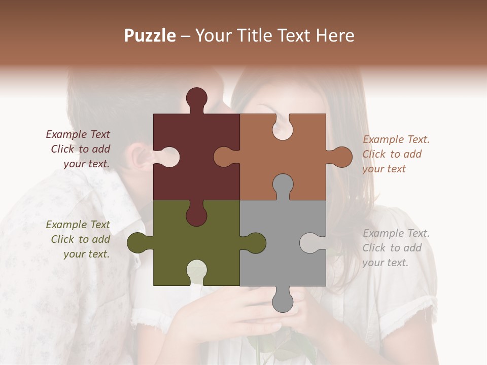 A Man Kissing A Woman With A Rose In Her Mouth PowerPoint Template