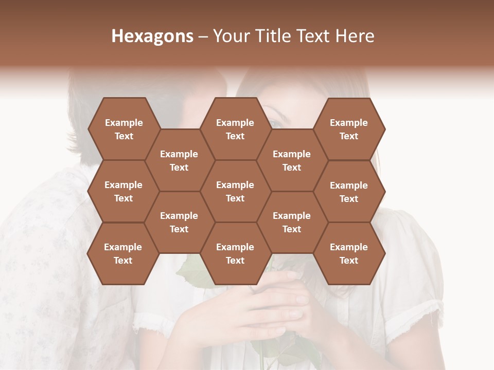 A Man Kissing A Woman With A Rose In Her Mouth PowerPoint Template