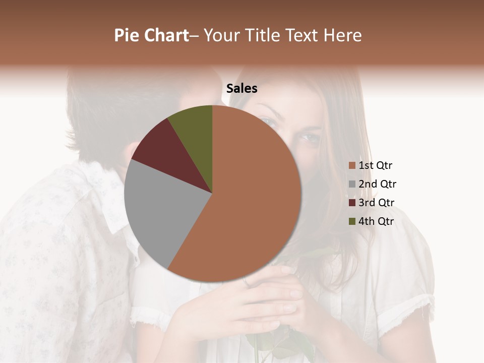 A Man Kissing A Woman With A Rose In Her Mouth PowerPoint Template