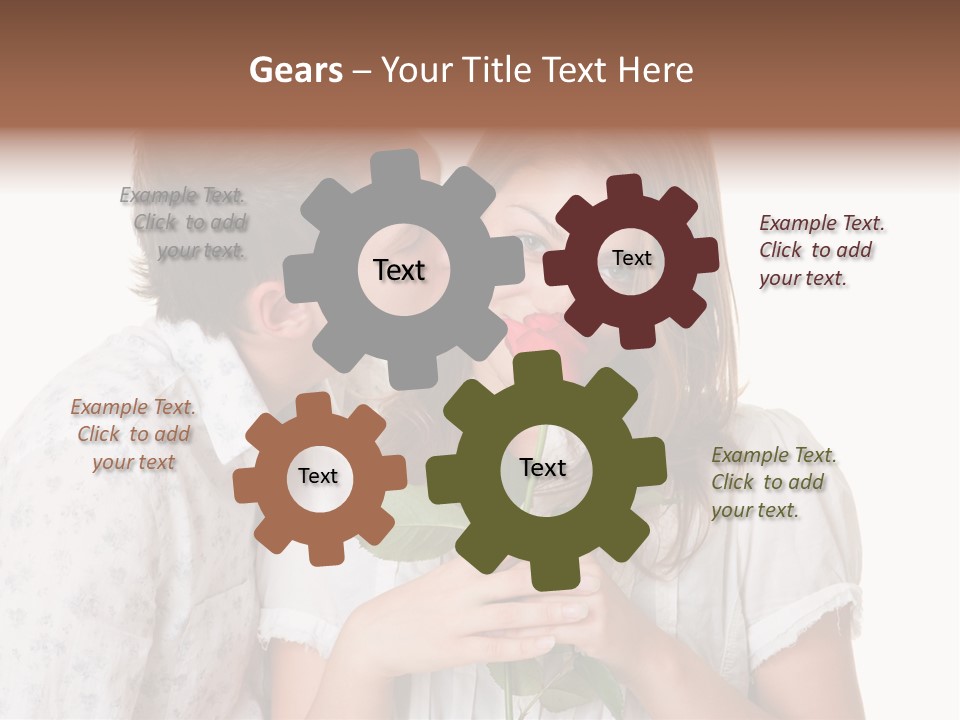 A Man Kissing A Woman With A Rose In Her Mouth PowerPoint Template