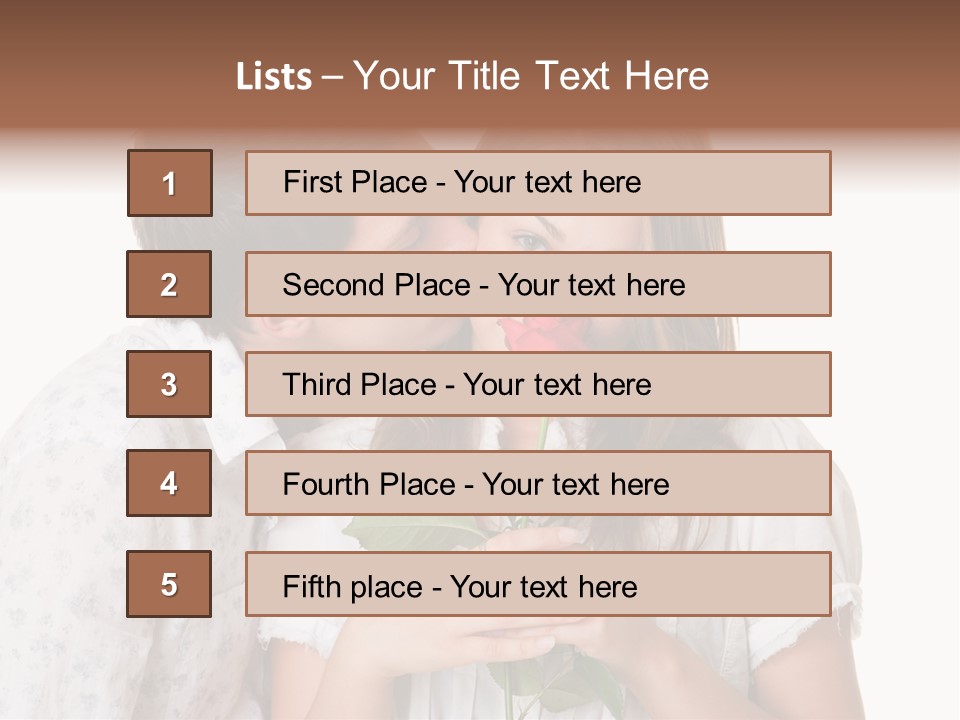 A Man Kissing A Woman With A Rose In Her Mouth PowerPoint Template
