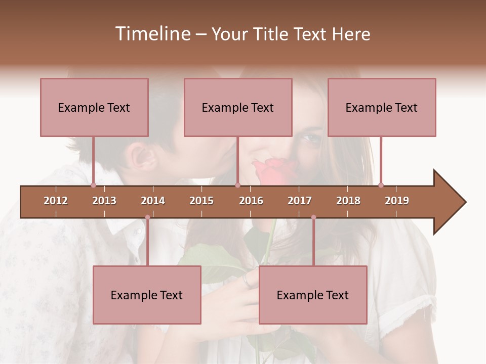 A Man Kissing A Woman With A Rose In Her Mouth PowerPoint Template