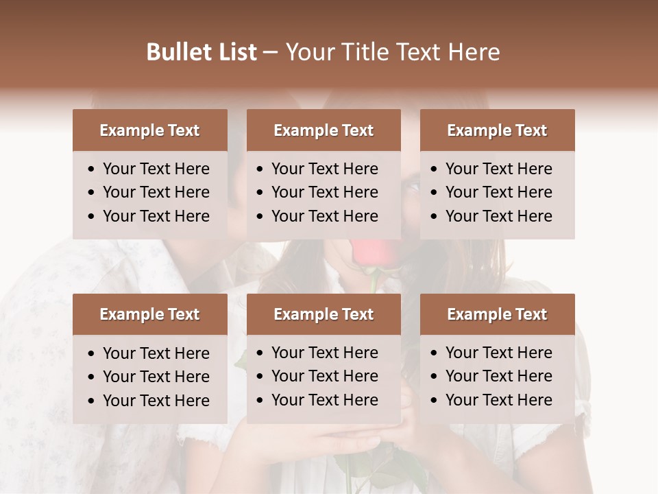 A Man Kissing A Woman With A Rose In Her Mouth PowerPoint Template