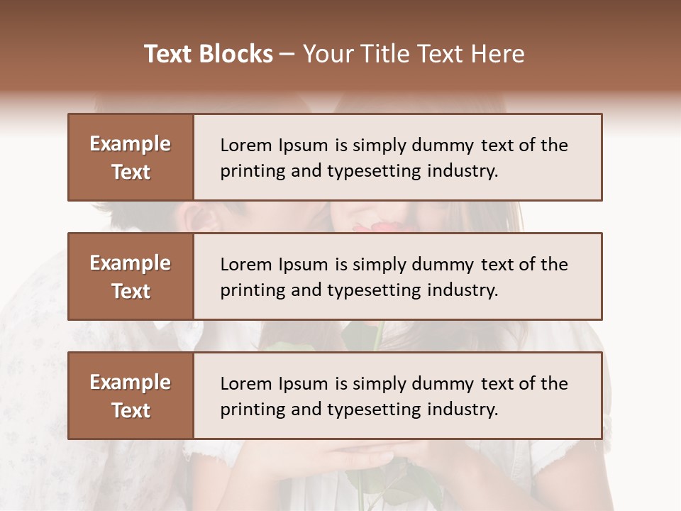 A Man Kissing A Woman With A Rose In Her Mouth PowerPoint Template
