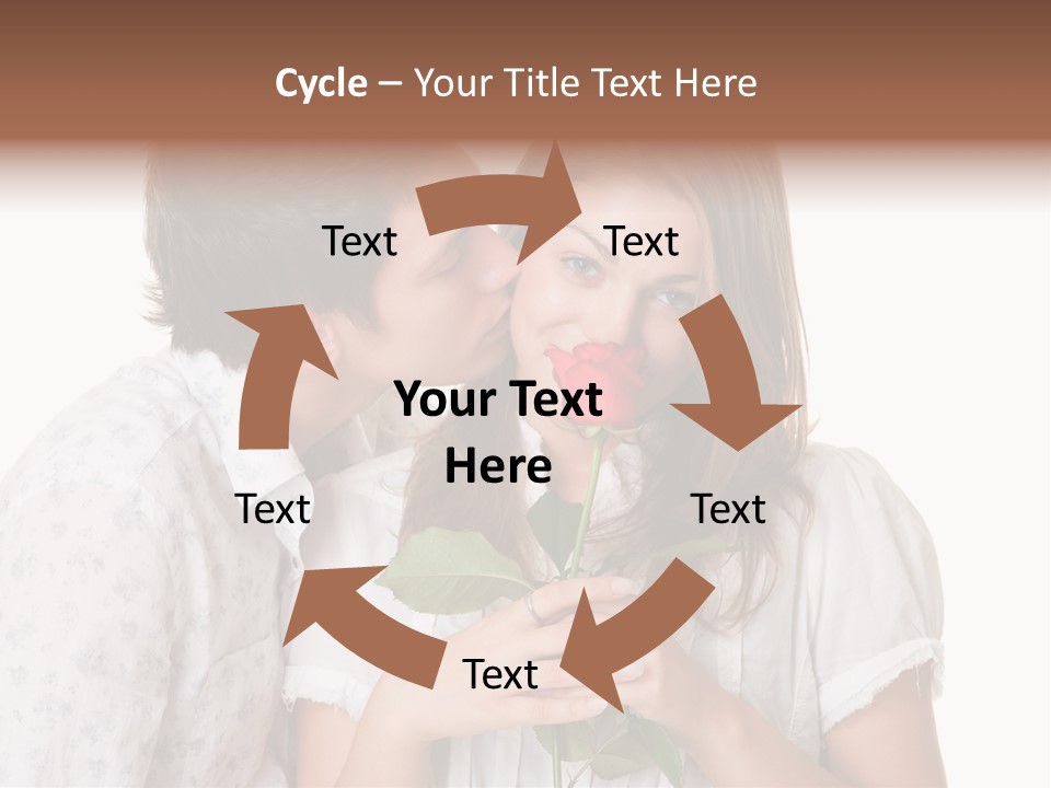 A Man Kissing A Woman With A Rose In Her Mouth PowerPoint Template