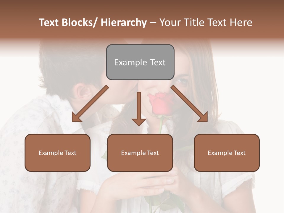 A Man Kissing A Woman With A Rose In Her Mouth PowerPoint Template
