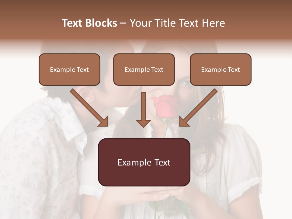 A Man Kissing A Woman With A Rose In Her Mouth PowerPoint Template