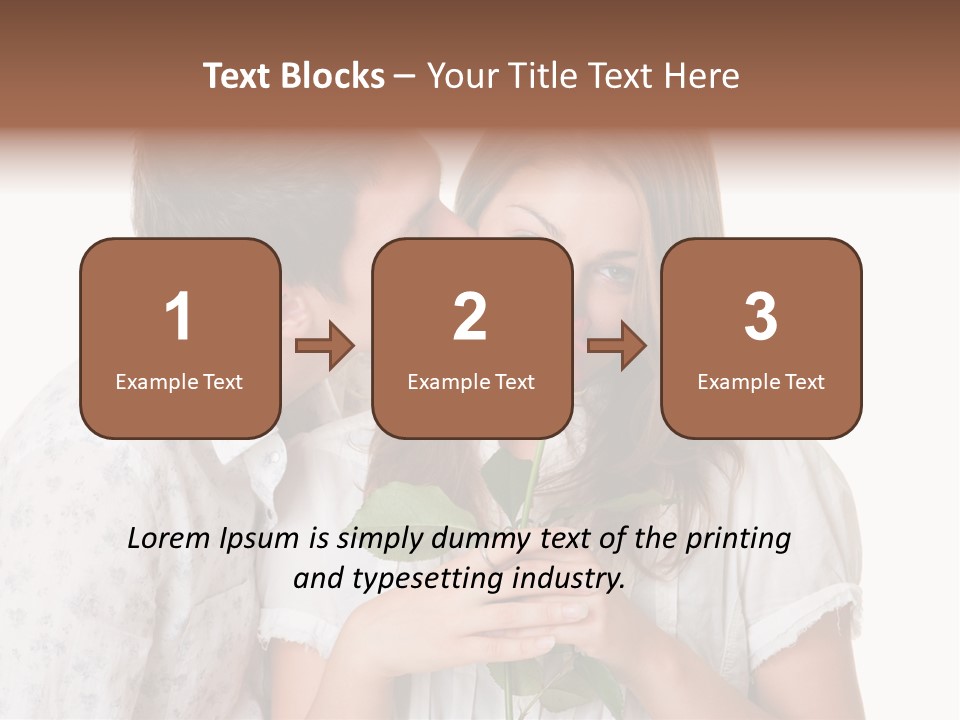 A Man Kissing A Woman With A Rose In Her Mouth PowerPoint Template