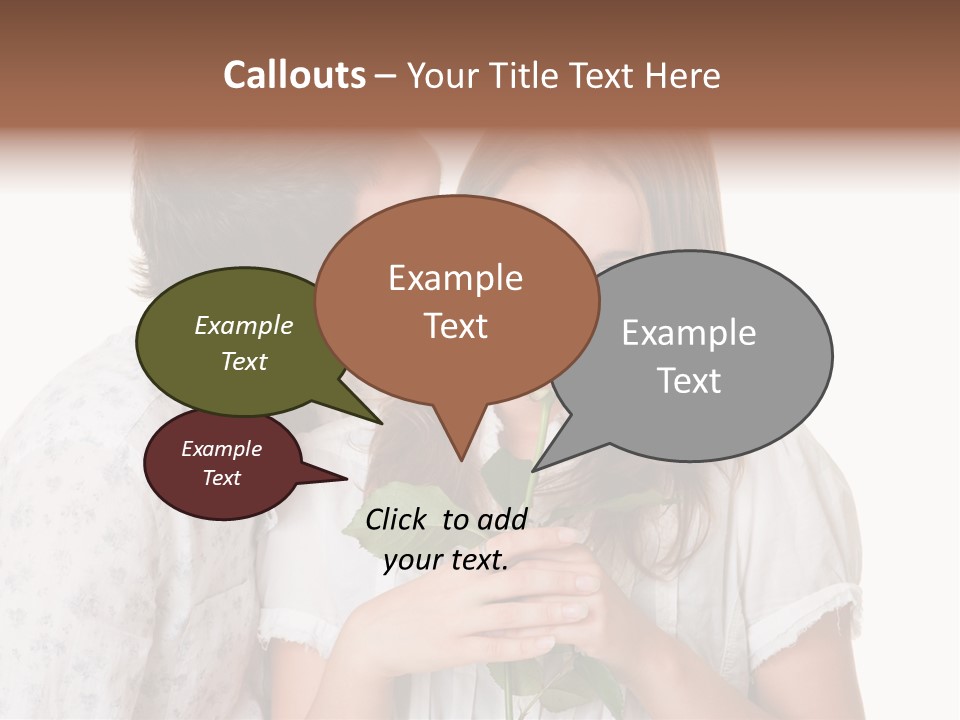 A Man Kissing A Woman With A Rose In Her Mouth PowerPoint Template